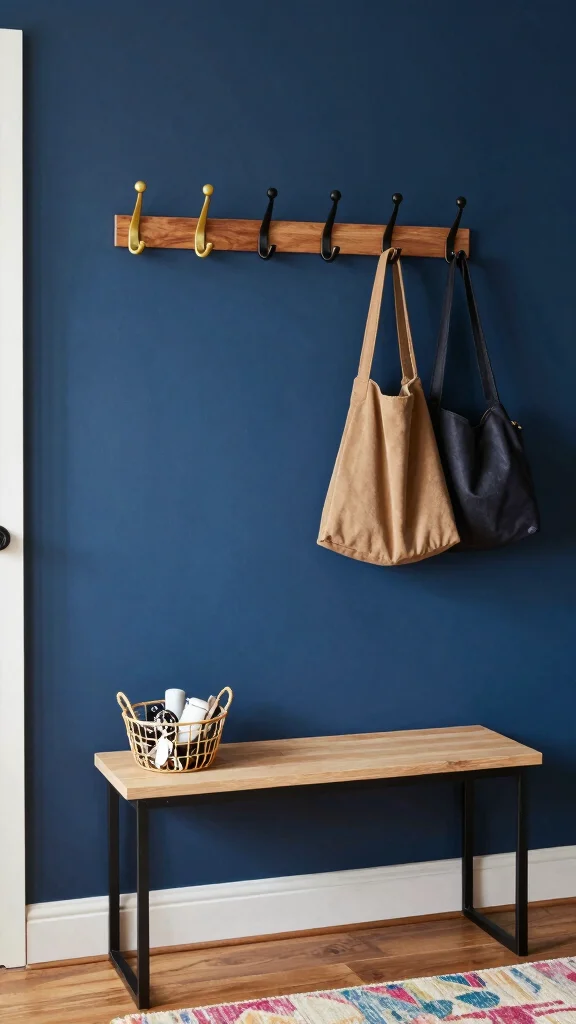 13 Small Entryway Ideas That Make a Tight Space Feel Stylish - 3. Stylish Hooks for Coats and Bags 1