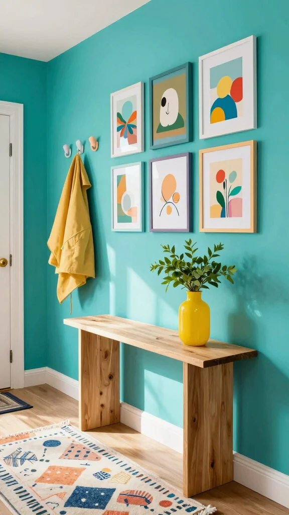 13 Small Entryway Ideas That Make a Tight Space Feel Stylish - 6. Bold Color Palettes to Brighten the Space 1