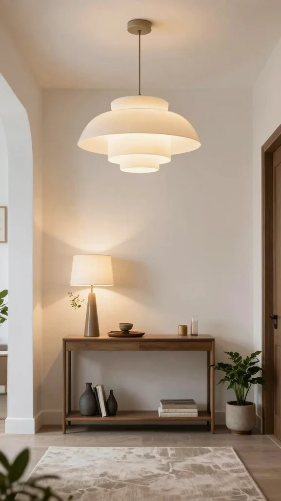 13 Small Entryway Ideas That Make a Tight Space Feel Stylish - 7. Layered Lighting for Ambiance 1