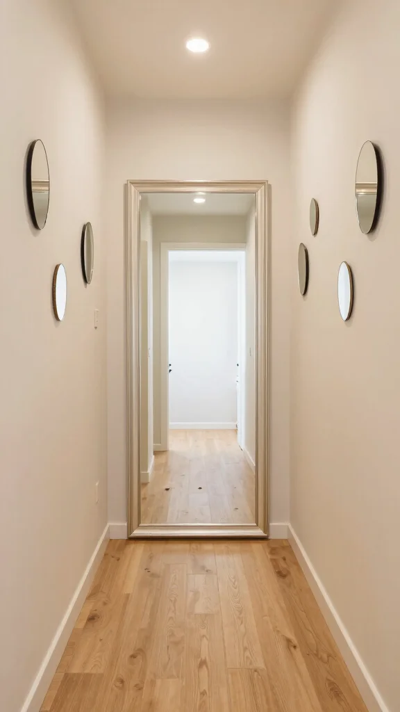 14 Hallway and Stairs Ideas for a Cohesive Beautiful Connected Space - 11. Use of Mirrors for Depth 1