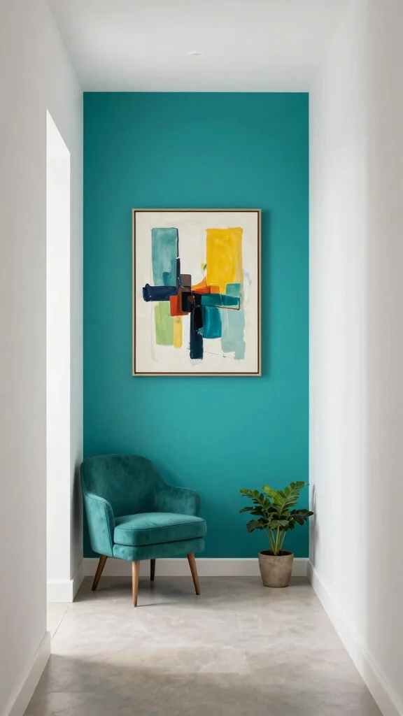 14 Hallway and Stairs Ideas for a Cohesive Beautiful Connected Space - 9. Bold Color Accents 1